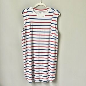 24/7 Maurices Tank Dress Women's Medium New NWT Striped Stretchy Jersey Knit